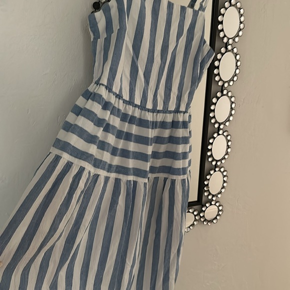 Target Universal Thread Blue White Striped Midi Sundress, Size Small - Picture 4 of 4